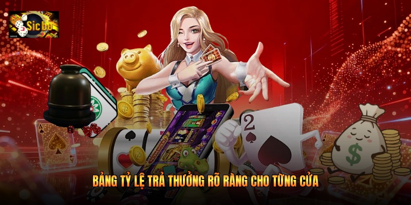 Bảng tỷ lệ trả thưởng rõ ràng cho từng cửa